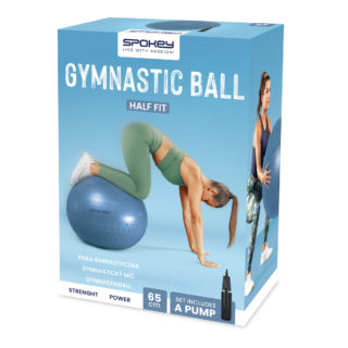 HALF FIT - Gymnastic ball with insets to massage and with pump